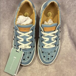 REVITALIGN Light Blue Belmont Pearl Sneakers with Black Studs